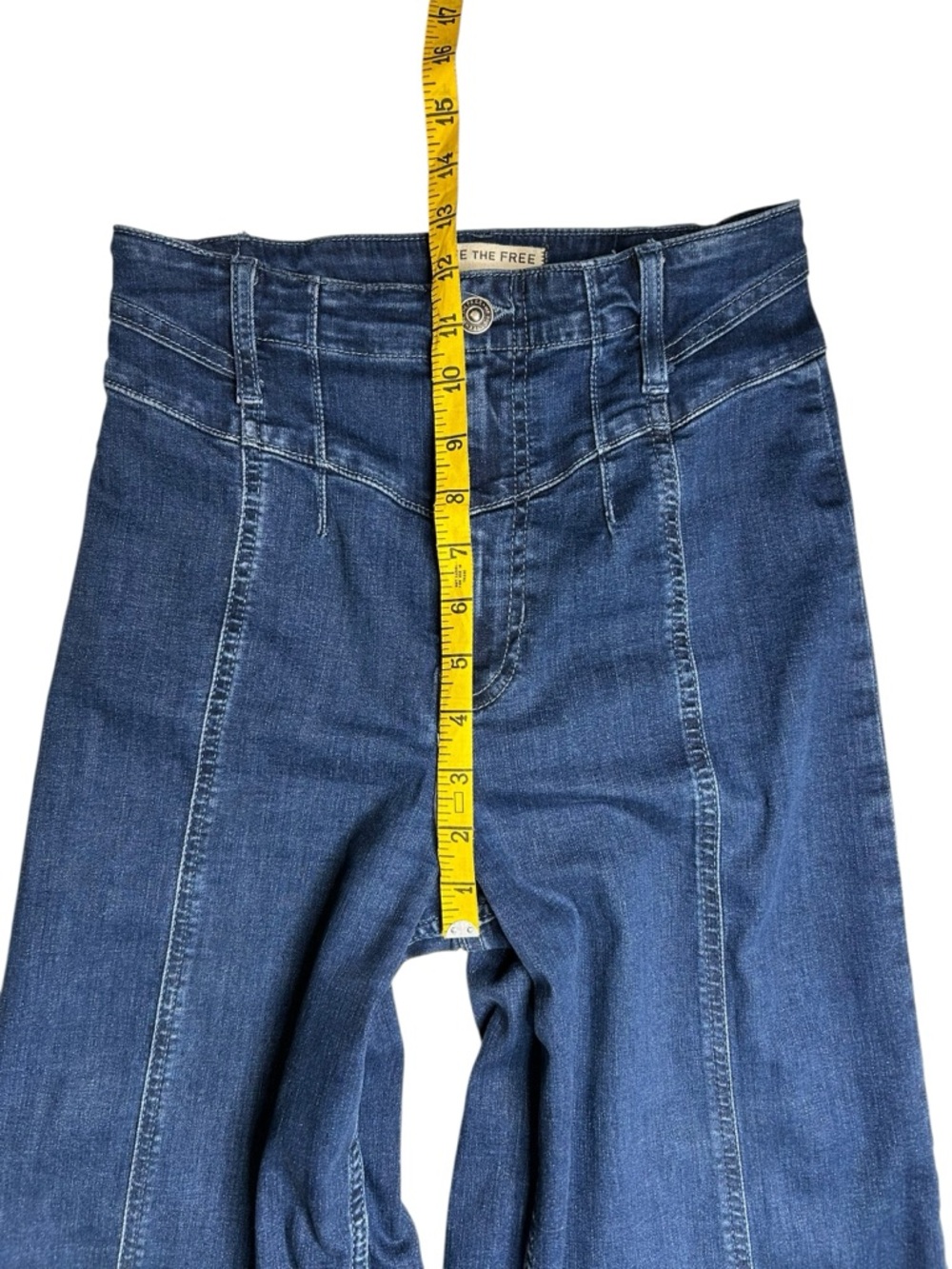 Free People We The Free Libre Wide Leg Jeans Dark Wash High Rise Sz 27 - Picture 6 of 13